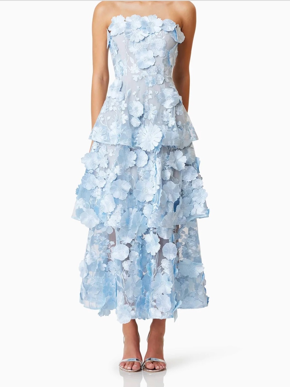 Elliatt Selene Tiered 3D Floral Dress
